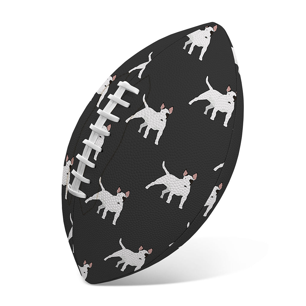 Black Bull Terrier Pattern Print Rugby Ball
