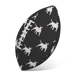 Black Bull Terrier Pattern Print Rugby Ball