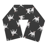 Black Bull Terrier Pattern Print Scarf