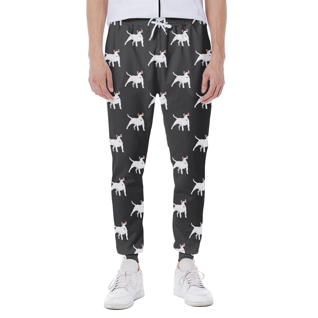 Black Bull Terrier Pattern Print Scuba Joggers
