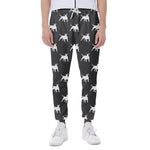 Black Bull Terrier Pattern Print Scuba Joggers