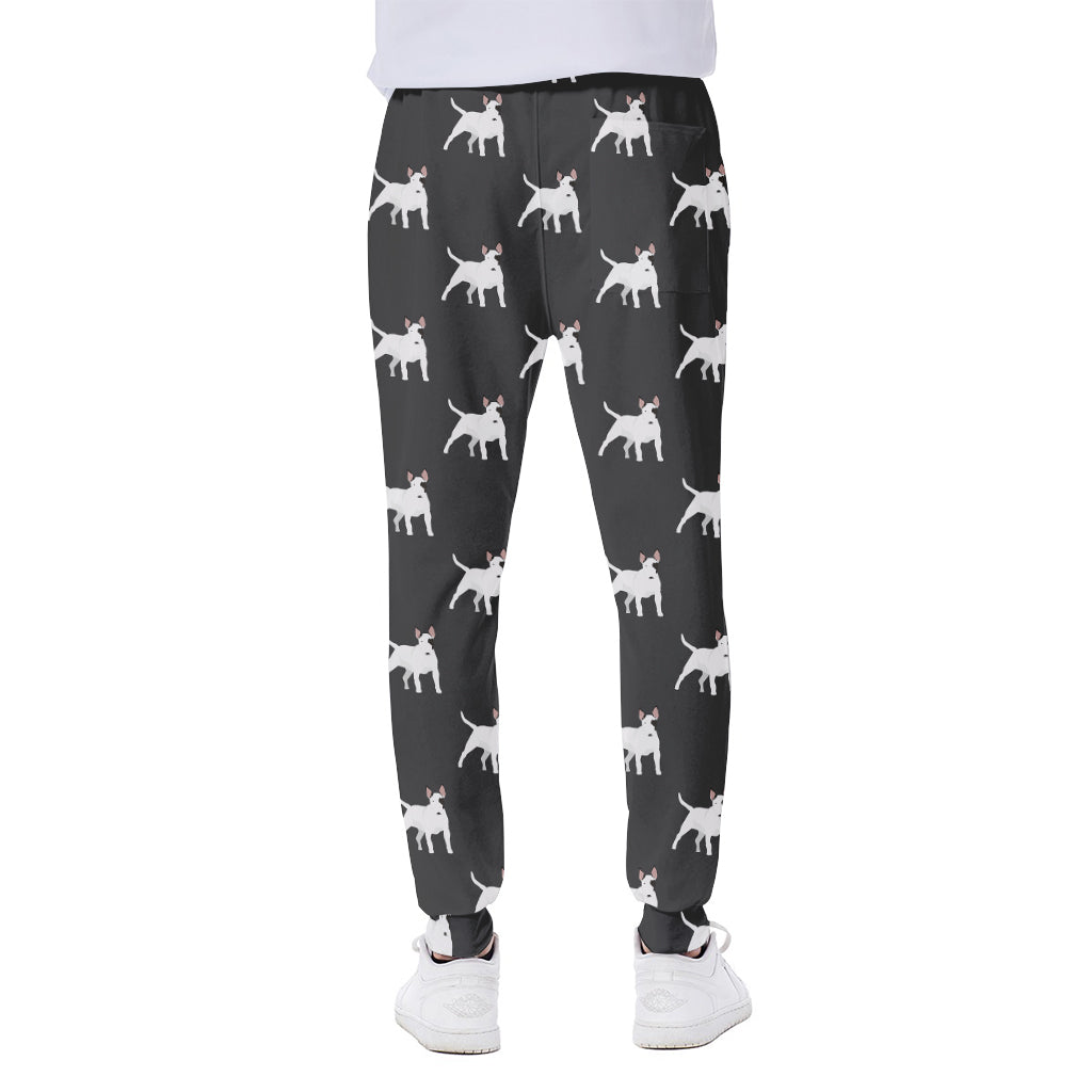 Black Bull Terrier Pattern Print Scuba Joggers