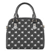 Black Bull Terrier Pattern Print Shoulder Handbag