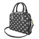 Black Bull Terrier Pattern Print Shoulder Handbag