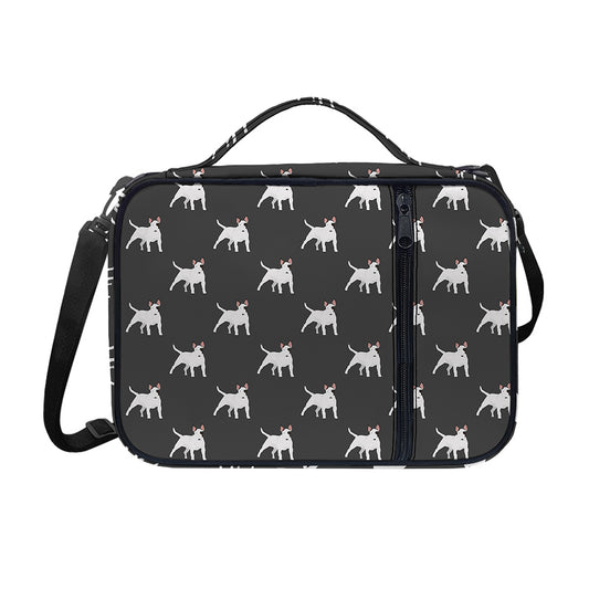 Black Bull Terrier Pattern Print Shoulder Strap Bible Bag