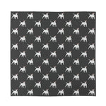 Black Bull Terrier Pattern Print Silk Bandana