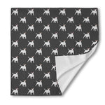 Black Bull Terrier Pattern Print Silk Bandana