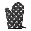Black Bull Terrier Pattern Print Single Oven Mitt