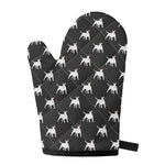 Black Bull Terrier Pattern Print Single Oven Mitt