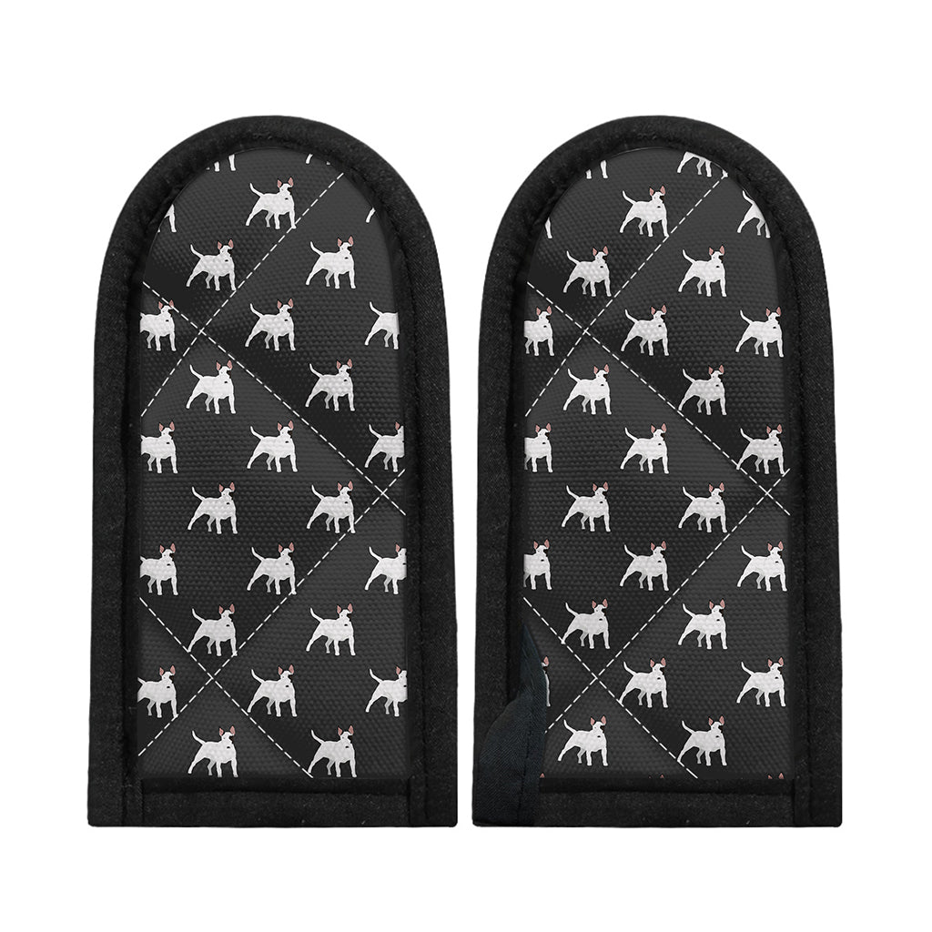 Black Bull Terrier Pattern Print Skillet Handle Cover