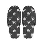 Black Bull Terrier Pattern Print Slippers