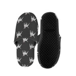 Black Bull Terrier Pattern Print Slippers