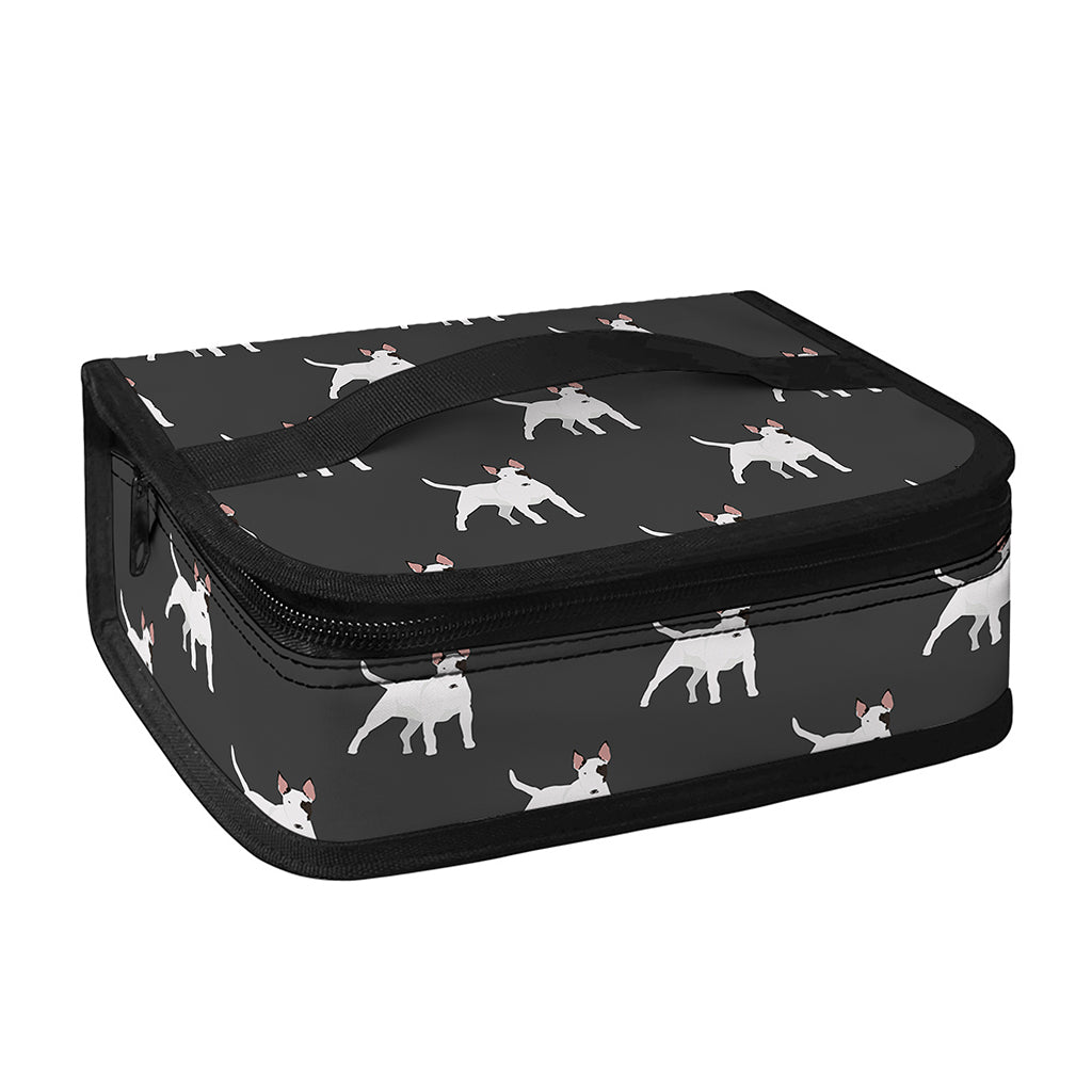 Black Bull Terrier Pattern Print Small Lunch Bag