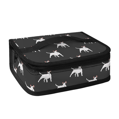 Black Bull Terrier Pattern Print Small Lunch Bag