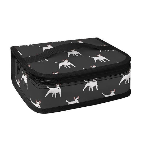 Black Bull Terrier Pattern Print Small Lunch Bag