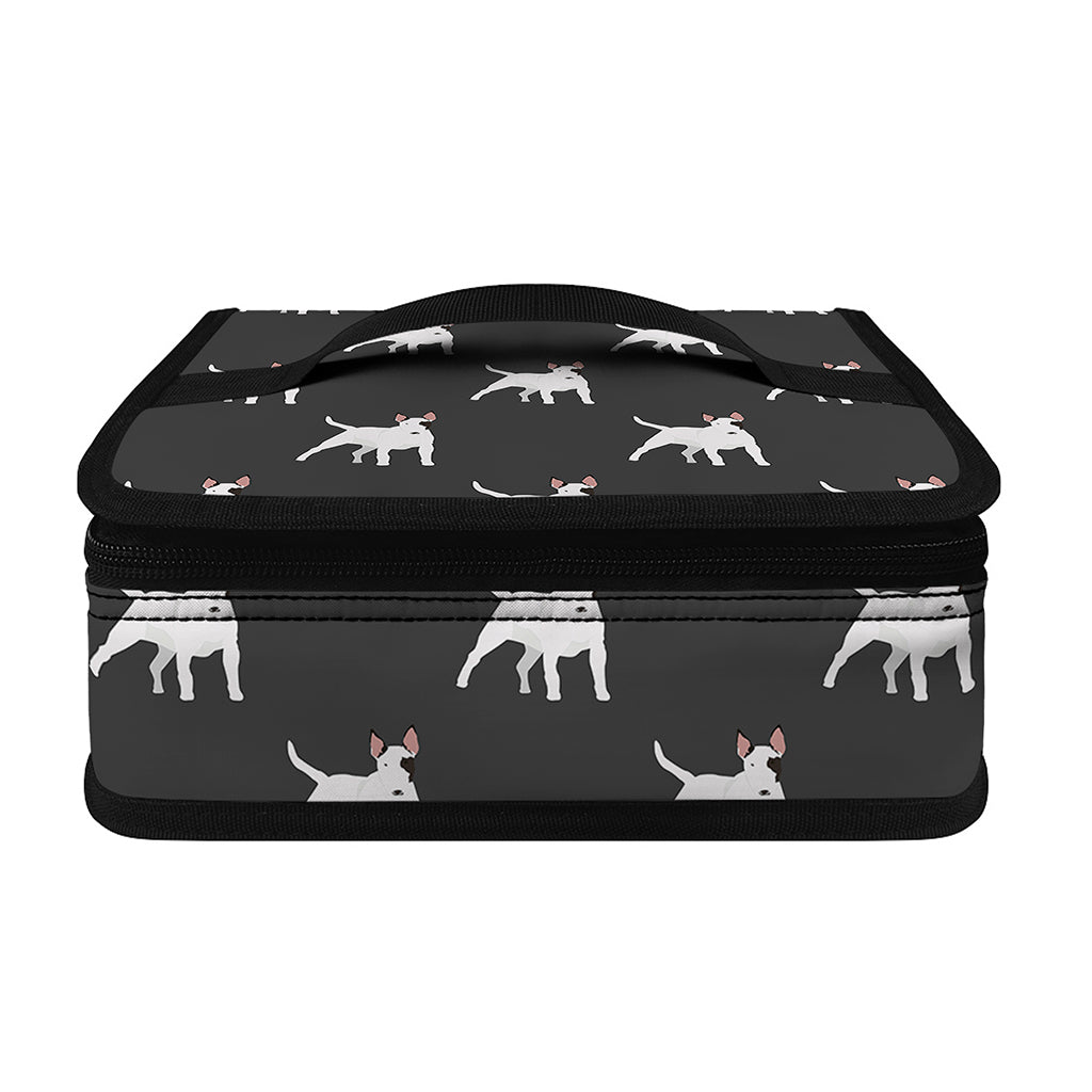 Black Bull Terrier Pattern Print Small Lunch Bag