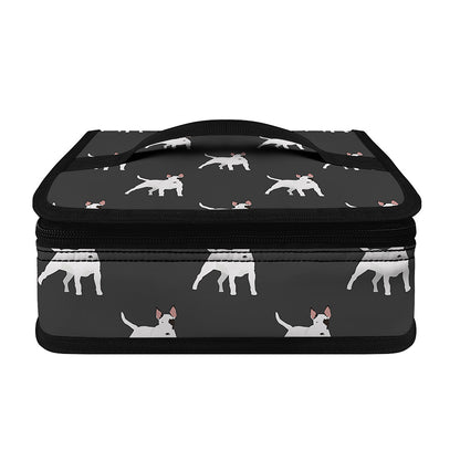 Black Bull Terrier Pattern Print Small Lunch Bag