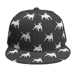 Black Bull Terrier Pattern Print Snapback Cap