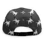 Black Bull Terrier Pattern Print Snapback Cap