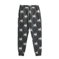 Black Bull Terrier Pattern Print Sweatpants