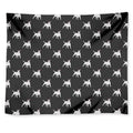 Black Bull Terrier Pattern Print Tapestry
