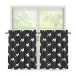 Black Bull Terrier Pattern Print Tier Curtains