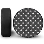 Black Bull Terrier Pattern Print Tire Cover