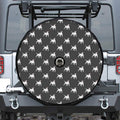 Black Bull Terrier Pattern Print Tire Cover With Camera Hole