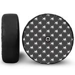 Black Bull Terrier Pattern Print Tire Cover With Camera Hole