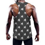 Black Bull Terrier Pattern Print Training Tank Top
