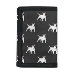 Black Bull Terrier Pattern Print Trifold Wallet