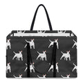 Black Bull Terrier Pattern Print Utility Tote Bag