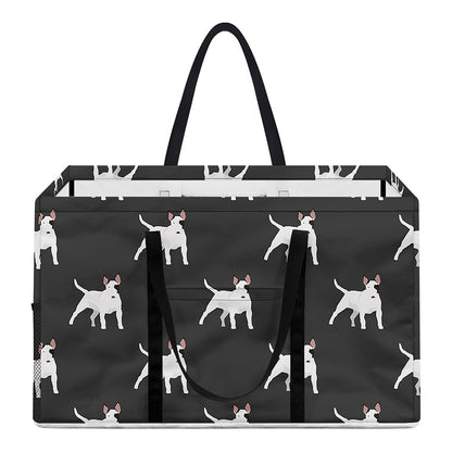 Black Bull Terrier Pattern Print Utility Tote Bag