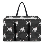 Black Bull Terrier Pattern Print Utility Tote Bag