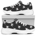 Black Bull Terrier Pattern Print White Chunky Shoes