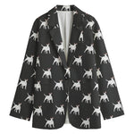 Black Bull Terrier Pattern Print Women's Blazer