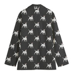 Black Bull Terrier Pattern Print Women's Blazer