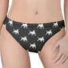 Black Bull Terrier Pattern Print Women's Thong