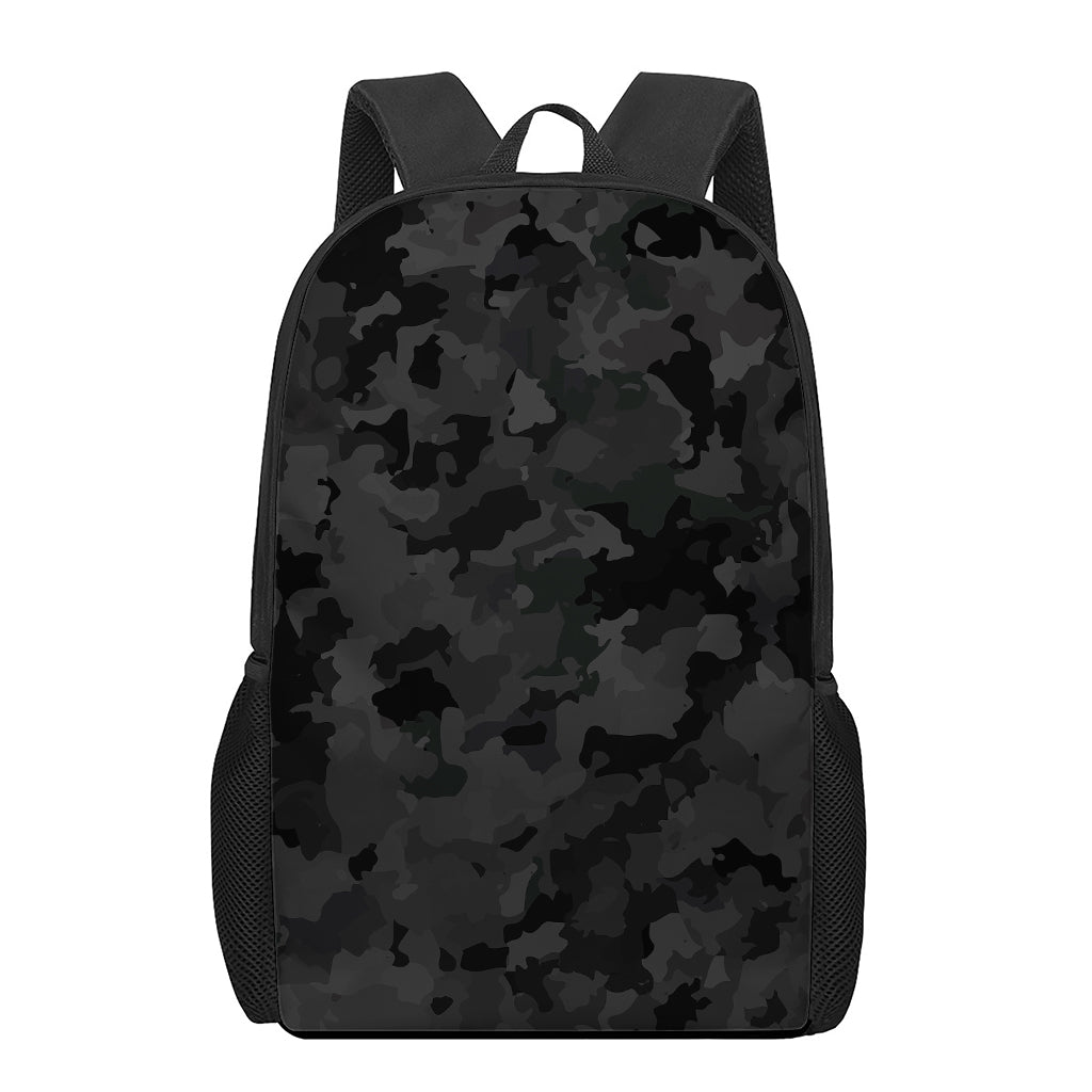 Black Camouflage Print 17 Inch Backpack