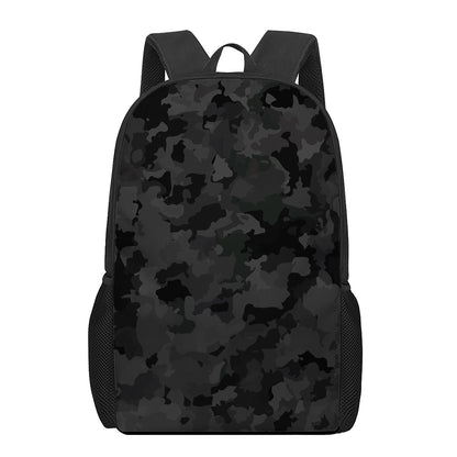 Black Camouflage Print 17 Inch Backpack