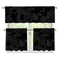 Black Camouflage Print 3 Piece Kitchen Curtains