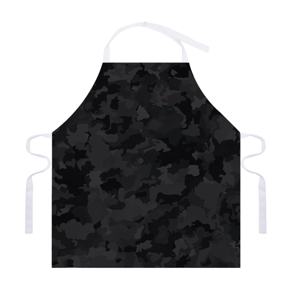 Black Camouflage Print Adjustable Apron