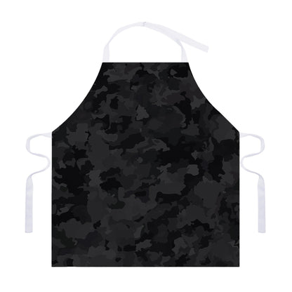 Black Camouflage Print Adjustable Apron