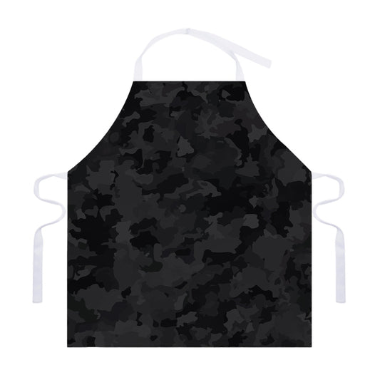 Black Camouflage Print Adjustable Apron