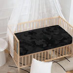 Black Camouflage Print Baby Crib Sheet