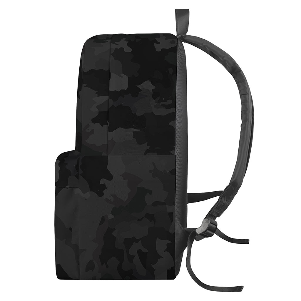 Black Camouflage Print Backpack