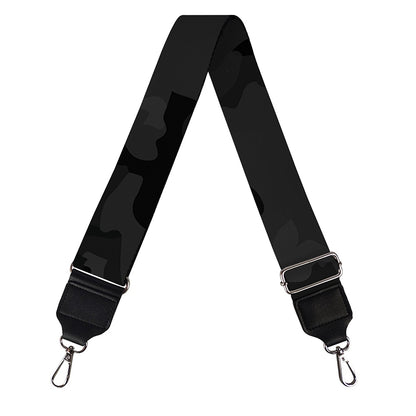 Black Camouflage Print Bag Strap