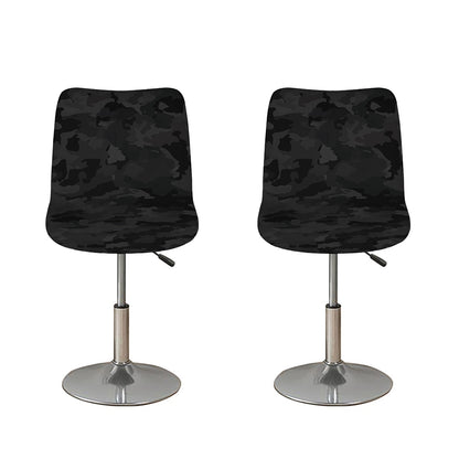 Black Camouflage Print Bar Stool Covers