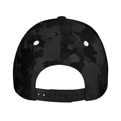 Black Camouflage Print Baseball Cap