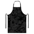 Black Camouflage Print Bib Apron With Pocket